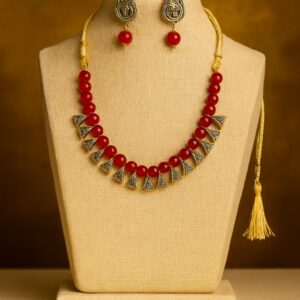 Red Radiant Beaded Set